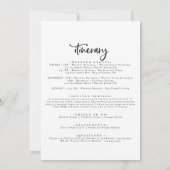 Rustikales Skript Hochzeit Begrüßungsbrief und Rei (Rückseite)