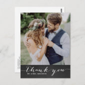 Rustikales Skript Hochzeit Vertikal Danke Postcard Postkarte (Vorne/Hinten)