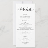 Rustikales Skript-Hochzeitmenü oder Brautparty-Men Einladung (Vorderseite)