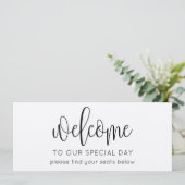 Rustikales Skript Hochzeitsset-Begrüßungsheader Einladung (Stehend Vorderseite)