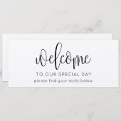 Rustikales Skript Hochzeitsset-Begrüßungsheader Einladung (Vorne/Hinten)