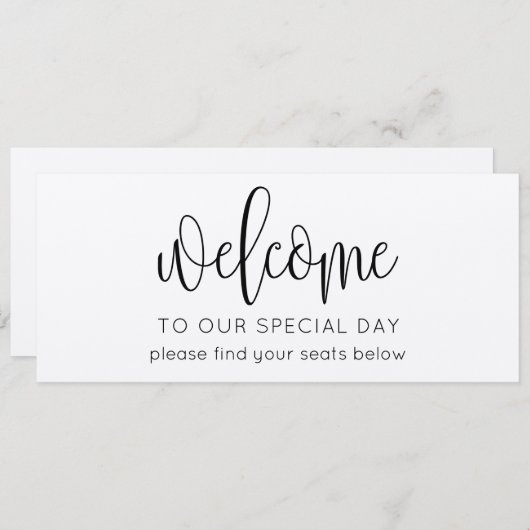 Rustikales Skript Hochzeitsset-Begrüßungsheader Einladung (Vorne/Hinten)