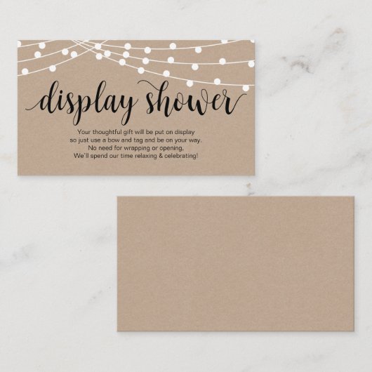 Rustikales Skript, Kraft, String-Lights-Display-Du Begleitkarte (Vorne/Hinten)