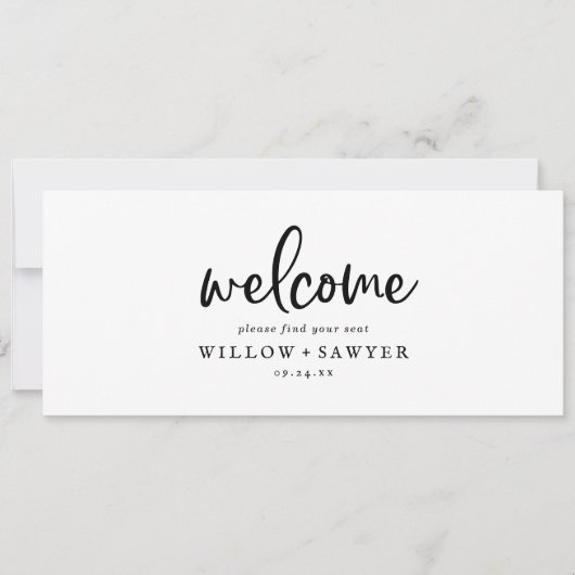 Rustikales Skript mit Sitzungsdiagramm - Begrüßung (Vorderseite)