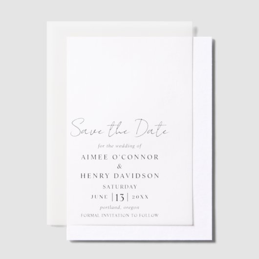 Rustikales Skript Moderne Hochzeit retten das Datu Pergament Einladungen (Versetzt)