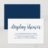 Rustikales Skript, Navy Blue Farbe, Display Dusche Begleitkarte (Vorne/Hinten)