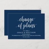 Rustikales Skript, Navy Blue Script, Hochzeitversc Begleitkarte (Vorne/Hinten)