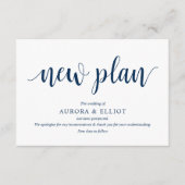 Rustikales Skript, Navy Blue Skript, Hochzeitsstip Begleitkarte (Vorderseite)