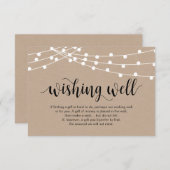 Rustikales Skript, Saitenleuchten, Hochzeitswünsch Begleitkarte (Vorne/Hinten)