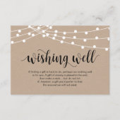 Rustikales Skript, Saitenleuchten, Hochzeitswünsch Begleitkarte (Vorderseite)