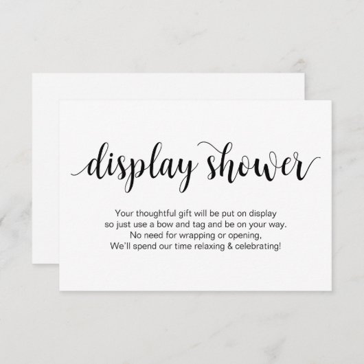 Rustikales Skript, Schwarz, Anzeigedusche Begleitkarte (Vorne/Hinten)