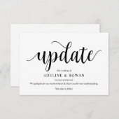 Rustikales Skript, Schwarz, Hochzeitverschiebung,  Begleitkarte (Vorne/Hinten)