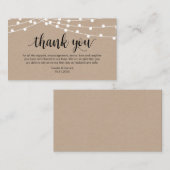 Rustikales Skript, Streichellicht, Hochzeit Danke Begleitkarte (Vorne/Hinten)