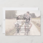 Rustikales Skript | Verblasste horizontale Foto Ho Einladung (Vorderseite)