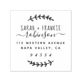 Rustikales Skript Verheiratet Couple Rücksendeadre Permastempel (Design)