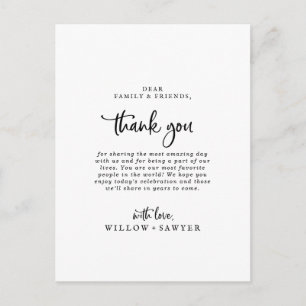 Rustikales Skript Vielen Dank Empfang Card Postkarte