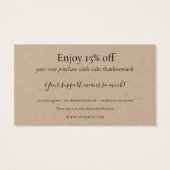 Rustikales Skript Vielen Dank für den Einkauf der  (Rückseite)