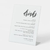 Rustikales Skript Wedding Bar Menu Drink Menü Sockelschild (Vorderseite)