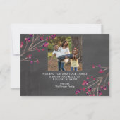 Rustikales Skript Weihnachts-Foto-Karte Gold Dankeskarte (Rückseite)