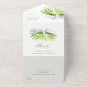 Rustikales Skript Weinkeller Weinberg Hochzeit All In One Einladung (Außenbereich)