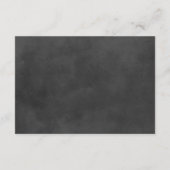 Rustikales Skriptchafel für Hochzeiten schwarz Begleitkarte (Rückseite)