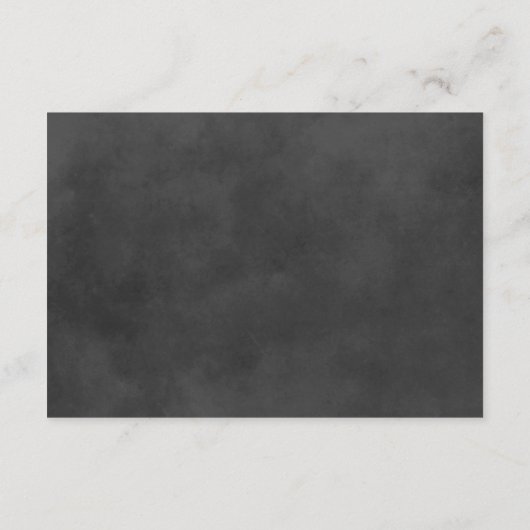 Rustikales Skriptchafel für Hochzeiten schwarz Begleitkarte (Rückseite)