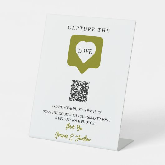 Rustikales Skripterfassen der Liebe, die QR-Code H Sockelschild (Vorderseite)