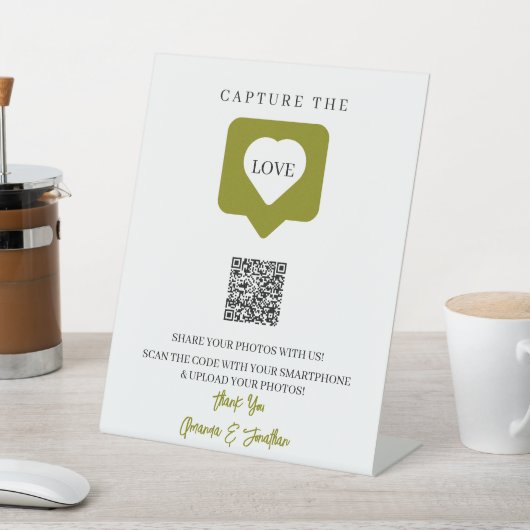 Rustikales Skripterfassen der Liebe, die QR-Code H Sockelschild (In SItu)