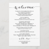 Rustikales SkriptWedding-Itinerary - Hochzeitwillk Programm (Vorderseite)