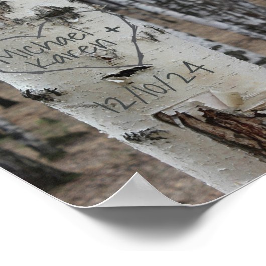 Rustikales SkriptWoods Verlobt Keepake Poster (Ecke)