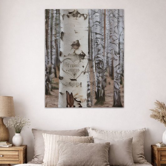 Rustikales SkriptWoods Verlobt Keepake Poster