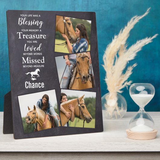 Rustikales Slate Keepake-Memorial für Pferde-Foto Fotoplatte (Seite)