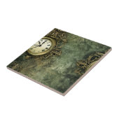 Rustikales Smaragdgrün Antik Steampunk Fliese (Seite)