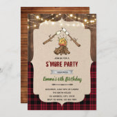 Rustikales Smore Camp Thema Einladung (Vorne/Hinten)