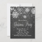 Rustikales Snowflake Chalk Weihnachtsfest im Unter Einladung (Vorderseite)