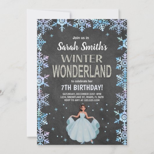 Rustikales Snowflake-Party Einladung (Vorderseite)