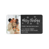 Rustikales Snowflake Weihnachtsrückgabe-Etikett Adressaufkleber (Vorne)