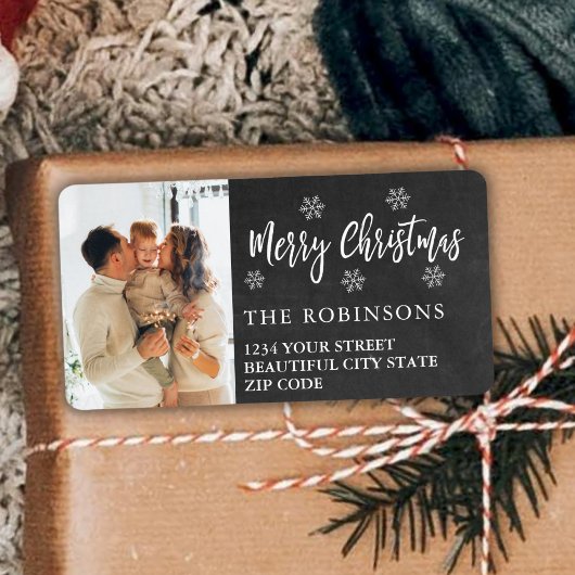 Rustikales Snowflake Weihnachtsrückgabe-Etikett Adressaufkleber