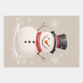 Rustikales Snowman Art Varieté-Decoupage Geschenkpapier Set (Vorderseite 2)