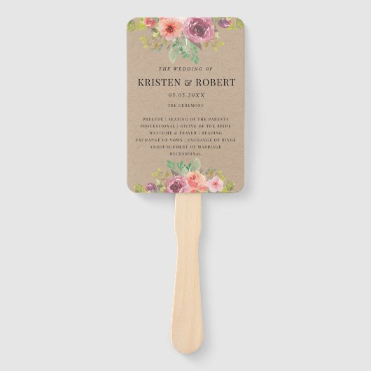 Rustikales Sommer-Blumenzwiebelprogramm Handfan Fächer (Vorderseite)