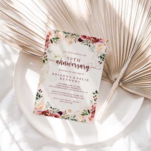 Rustikales Sommerblütenfest 50. Hochzeitstag Einladung