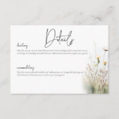 Rustikales Sommerfeld der Wildblumen Details Begleitkarte (Vorderseite)