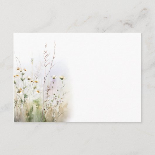 Rustikales Sommerfeld der Wildblumen Empfang Begleitkarte (Rückseite)