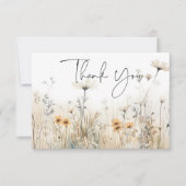 Rustikales Sommerfeld der Wildblumen Hochzeit Dankeskarte (Vorderseite)