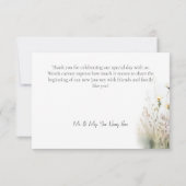 Rustikales Sommerfeld der Wildblumen Hochzeit Dankeskarte (Rückseite)