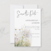 Rustikales Sommerfeld der Wildblumen Save The Date (Vorderseite)