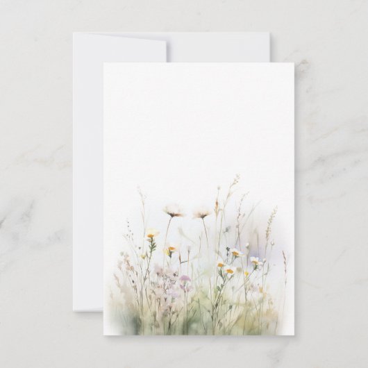 Rustikales Sommerfeld der Wildblumen Save The Date (Rückseite)