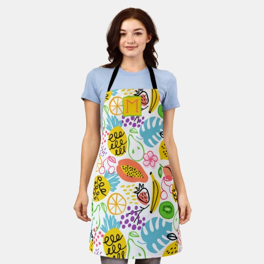 Rustikales Sommerkulstmuster Schürze (Getragen)