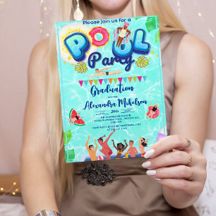 Rustikales Sommerschwimmbad Party Abschluss Einladung