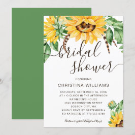 Rustikales Sonnenblume Bouquet Brautparty Einladung